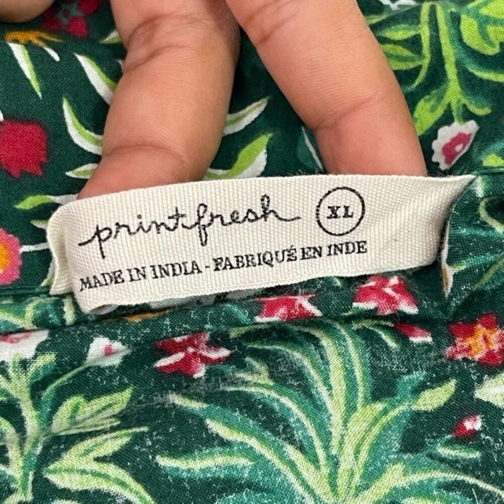 Printfresh Green Floral Pajama Top - Picture 8 of 9